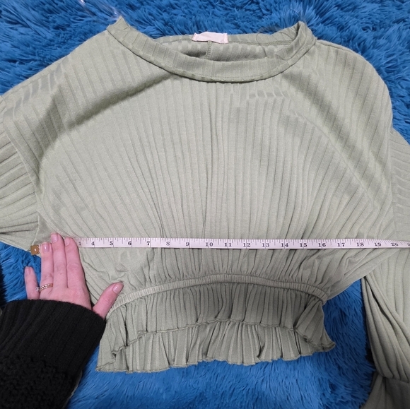 Altar'd State Green Ribbed Women's Crop Top Size XS - Picture 7 of 8